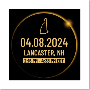 New Hampshire State Lancaster NH USA Totality April 8, 2024 Total Solar Eclipse Posters and Art